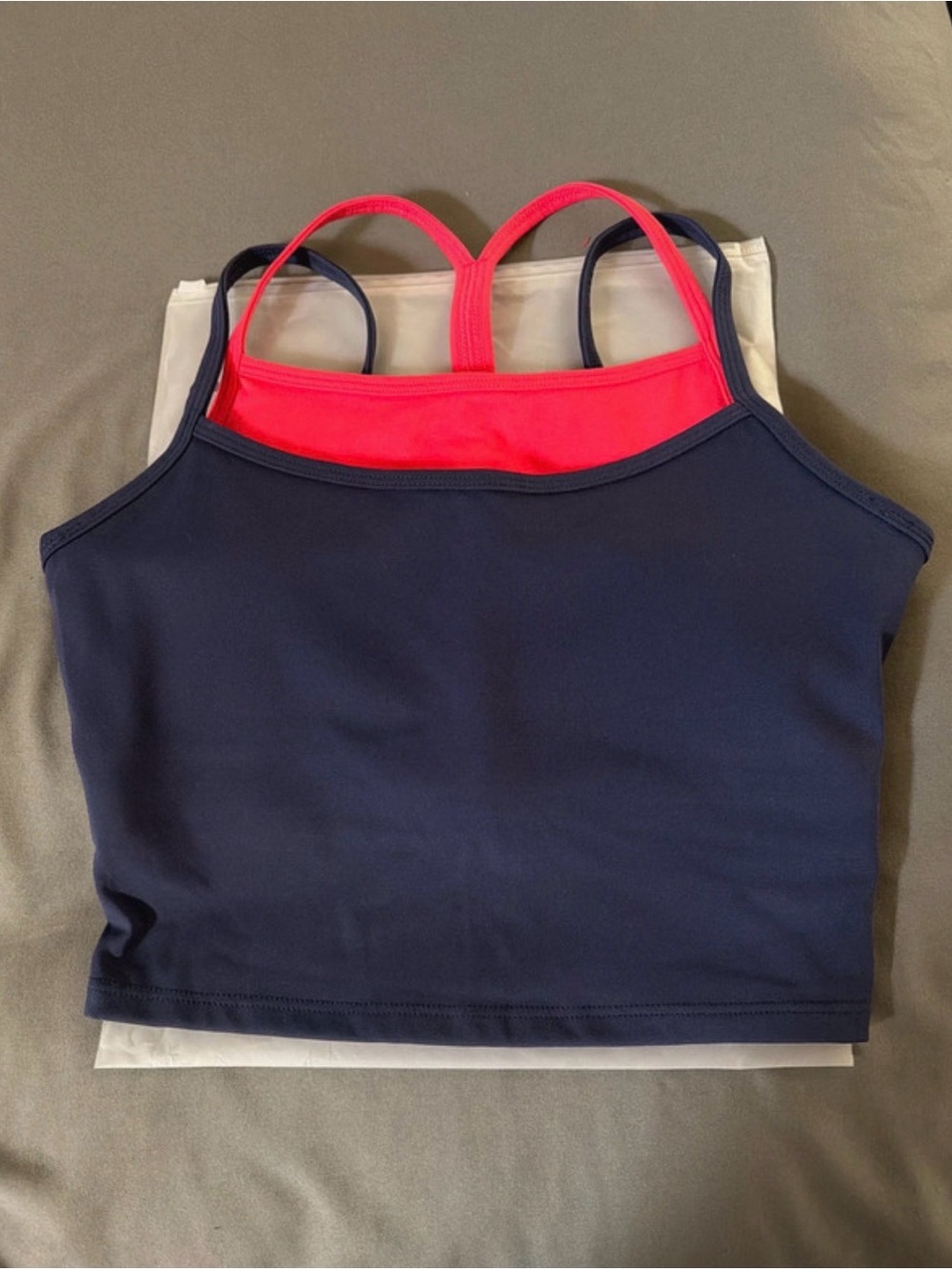 Women's Navy Tank Top with Red Contrast